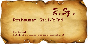 Rothauser Szilárd névjegykártya